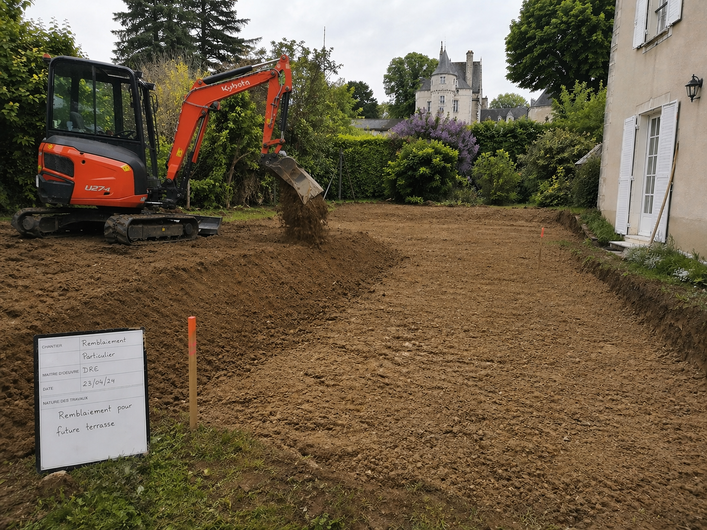 Nivellement & remblaiement en Indre-et-Loire — TD Terrassement 37